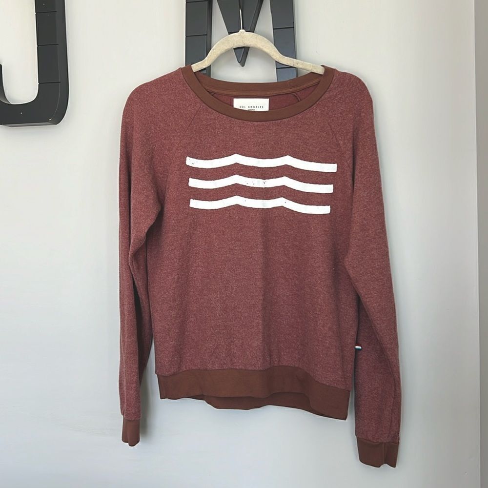 NWOT Sol Angeles Coastal Waves Top Brick / Brown Color Size Small